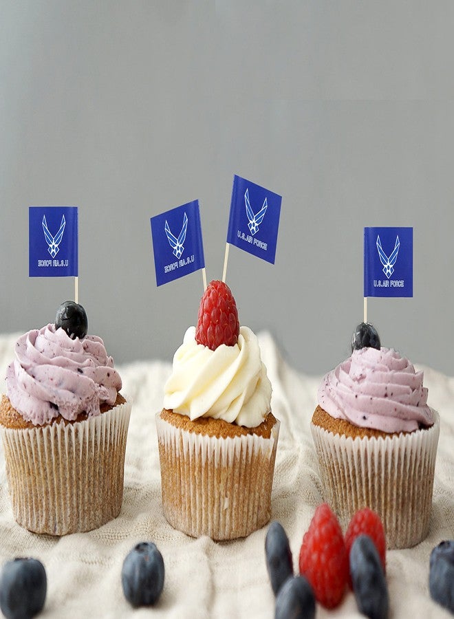 QQSD Air Force Wings Toothpick Flag Small Mini Cupcake Topper Flags, 100 pcs - Image 3